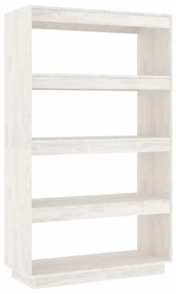 Libreria/Divisorio Bianco 80x35x135 cm Legno Massello di Pino