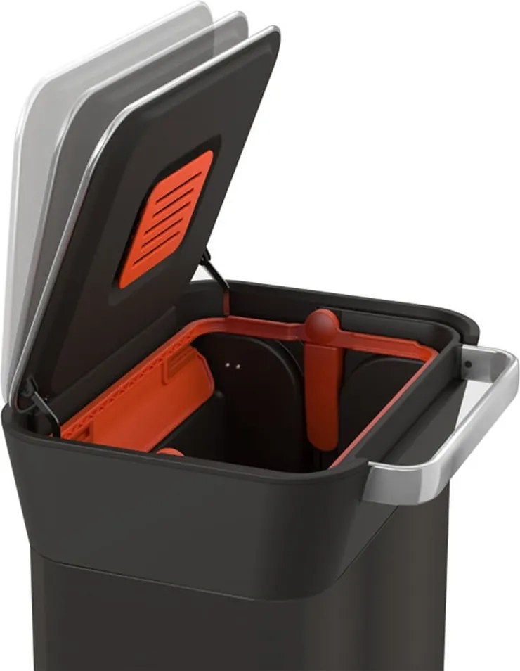 Pattumiera nera in acciaio 30 l Titan - Joseph Joseph