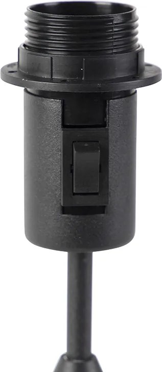 Lampada da tavolo nera con paralume in velluto verde con oro 25 cm - Parte