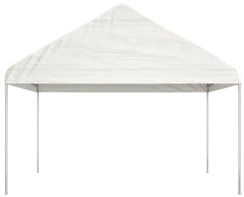 Gazebo con Tetto Bianco 15,61x4,08x3,22 m in Polietilene