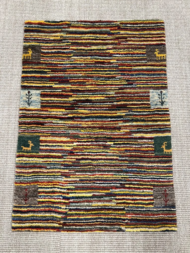 Gabbeh Tappeto persiano 60x90 Giallo (Iran) Annodato A Mano