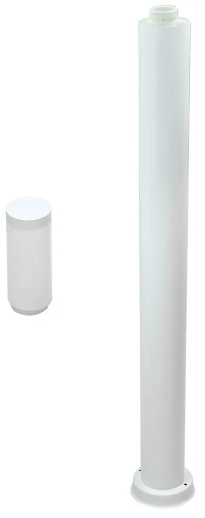 Paletto da Giardino 100cm acciaio inox BIANCO IK06 IP54 base E27