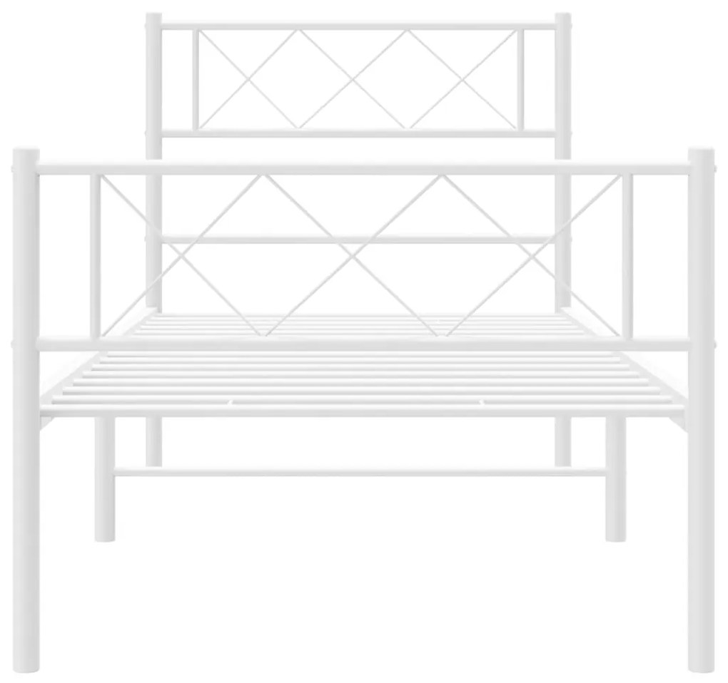 Giroletto con testiera e pediera metallo bianco 107x203 cm