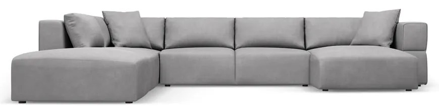Divano a U angolare grigio chiaro, angolo sinistro Esther - Milo Casa