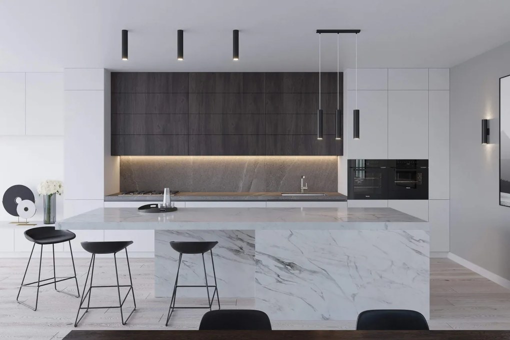 Plafoniera da soffitto in Acciaio LAGOS GU10 Nera da interno