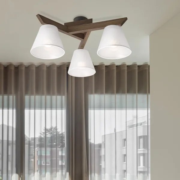 Brilagi - Lampadario LED ANTHONY 3xE14/40W/230V noce/bianco