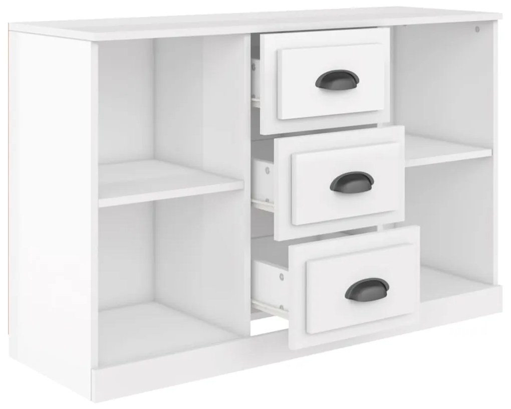 Credenza bianco lucido 104,5x35,5x67,5 cm in legno multistrato