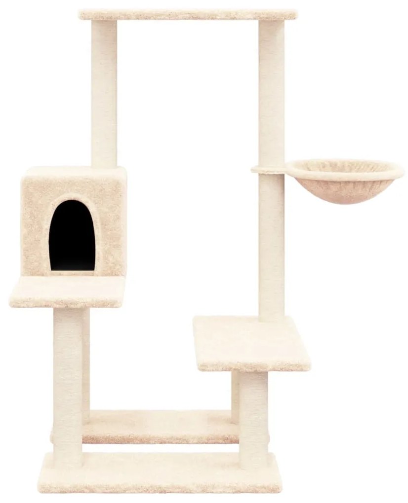 Albero per gatti con tiragraffi in sisal crema 94,5 cm