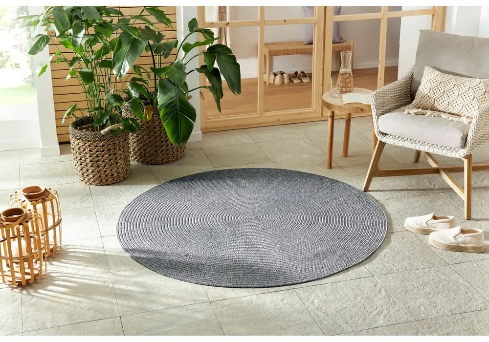 Tappeto grigio rotondo per esterni ø 150 cm - NORTHRUGS