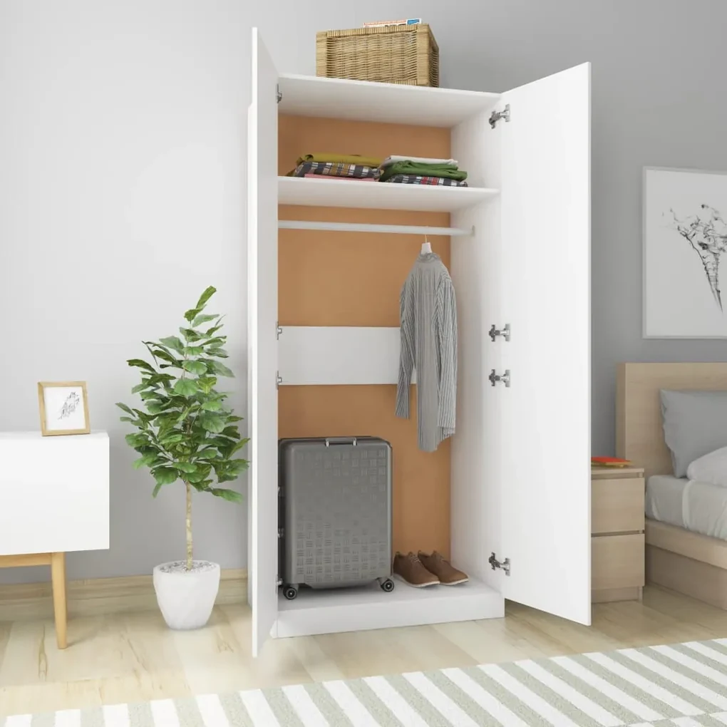 Armadio bianco 90x52x200 cm in truciolato
