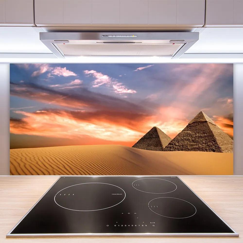 Pannello cucina paraschizzi Piramide Del Deserto Sul Muro 100x50 cm