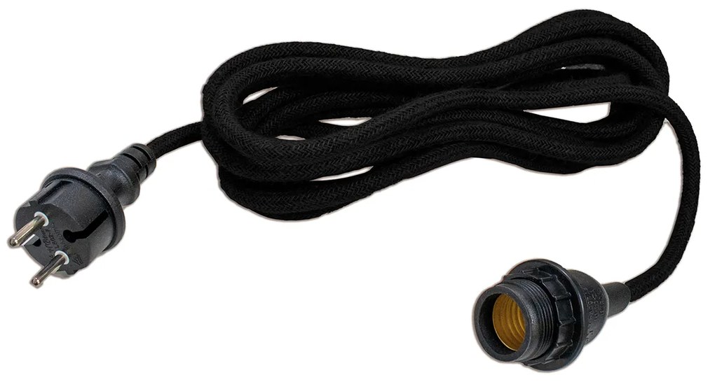 Ghirlanda luminosa nera con spina e attacco E27 5m IP54 - Arteixo