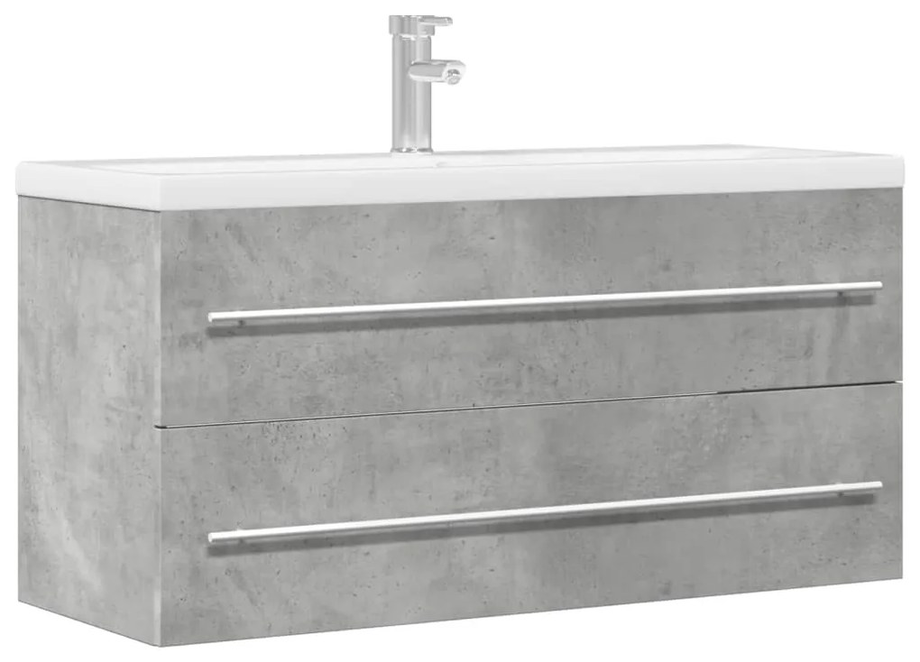Mobile Lavabo Grigio Cemento 100x38,5x48cm İn Legno Multistrato /