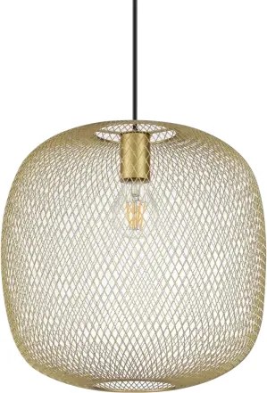 Net sospensione in rete metallica 1 luce attacco e27 34cm oro