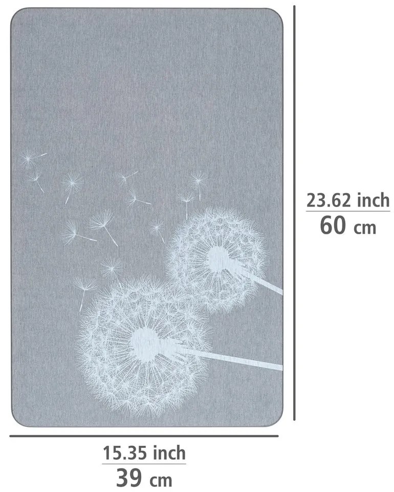 Tappetino da bagno grigio in terra di diatomee 39x60 cm Astera - Wenko