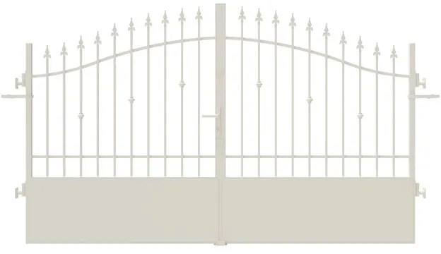 Cancello manuale battente Civetta in ferro, apertura centrale, L 308.5, H 150-180 cm, di colore bianco