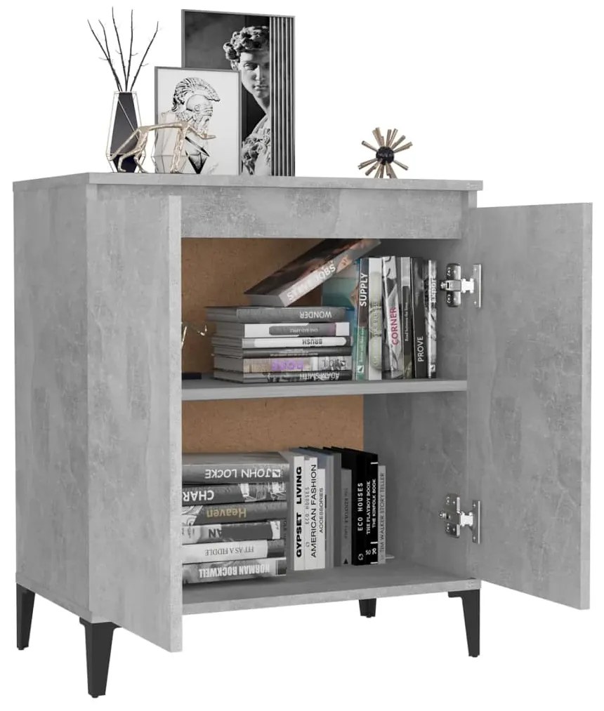 Credenza grigio cemento 60x35x70 cm in truciolato