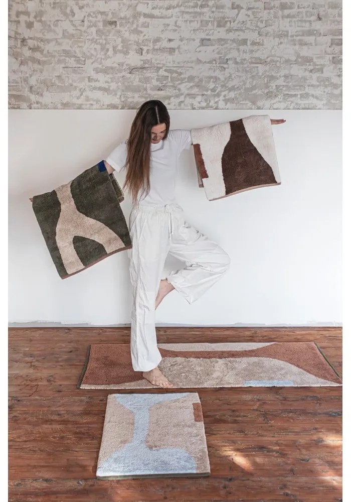 Passatoia in cotone lavabile bianco-marrone 70x150 cm Figura - Mette Ditmer Denmark