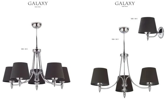 Jupiter 1255 - GX 5 - Lampadario a sospensione con supporto rigido GALAXY 5xE27/60W/230V