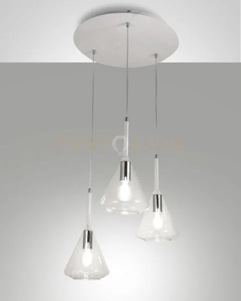 Tris sospensione trasp. 3 luci 3582-47-241
