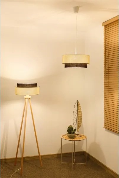 Brilagi - Lampadario LED a sospensione con cavo BOHO STYLE 1xE27/15W/230V Ø 40 cm crema/marrone