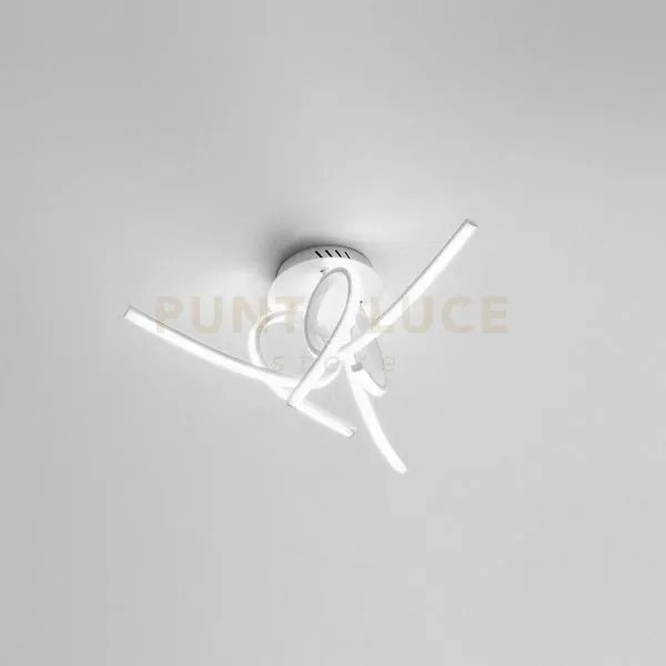 Tosca p/3 plafoniera led 4000k 2500lm 45w alluminio e silicone d.17...