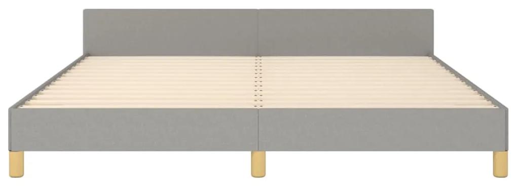 Giroletto con testiera grigio chiaro 160x200 cm in tessuto