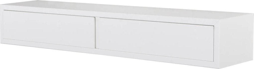 Mensola da Parete con 2 Cassetti 88,2x13,4x20 cm in Fibra di Legno Domino Bianco...