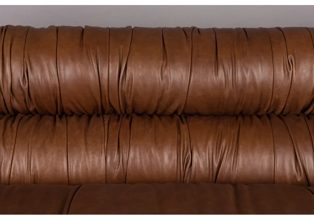 Divano marrone con rivestimento in pelle 214 cm Douglas – Dutchbone