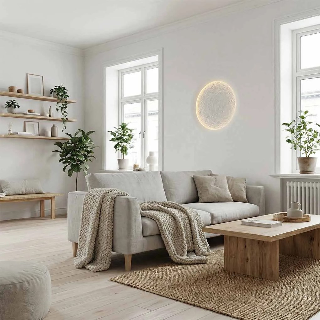 Lampada LED da incasso 175W Effetto Luna 60x60 cm in Gesso