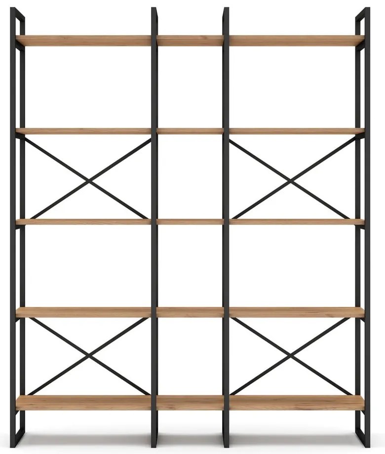 Scaffale in rovere nero/naturale 144x175 cm Dusan - Marckeric