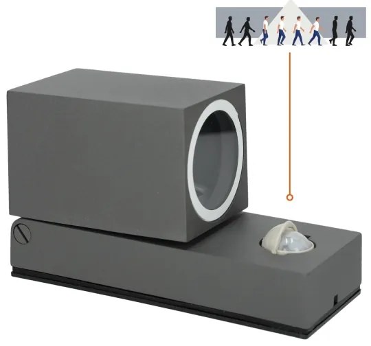 Applique da esterno con sensore  QUAZAR 1xGU10/35W/230V IP44 grigia