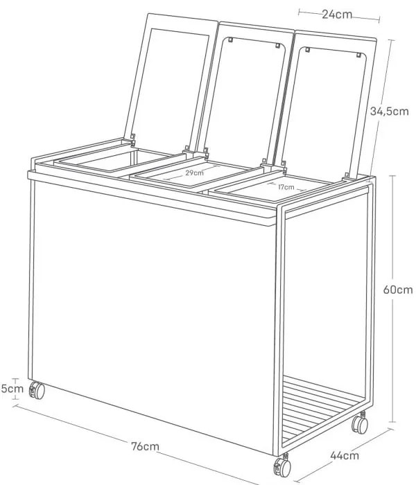Bidone bianco in metallo per rifiuti differenziati Tower - YAMAZAKI
