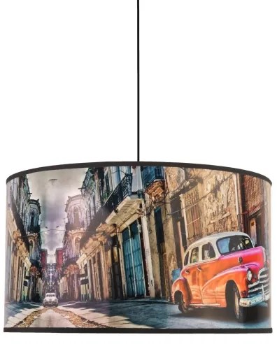 Duolla - Lampadario a sospensione con filo CUBA ROSSO 1xE27/15W/230V diametro 35 cm