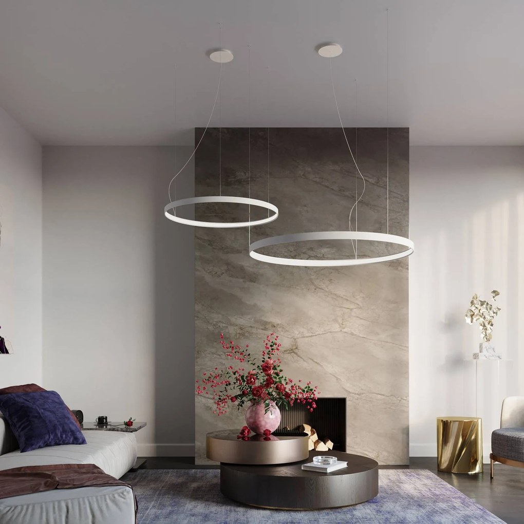 SOLLUX LIGHTING Lampada LED a sospensione Rio 55, orizzontale, 4.000 K, bianco