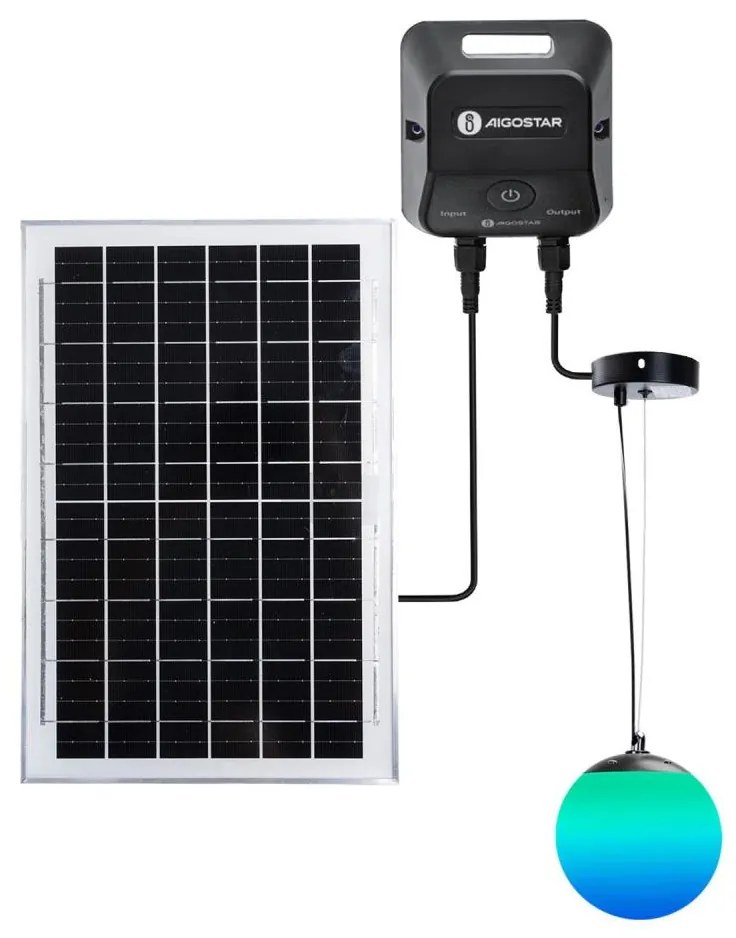 Aigostar-LED RGBW Lampadario solare MESH 35W/3,7V 8000 mAh 2700K-6500K IP65 d. 30 cm