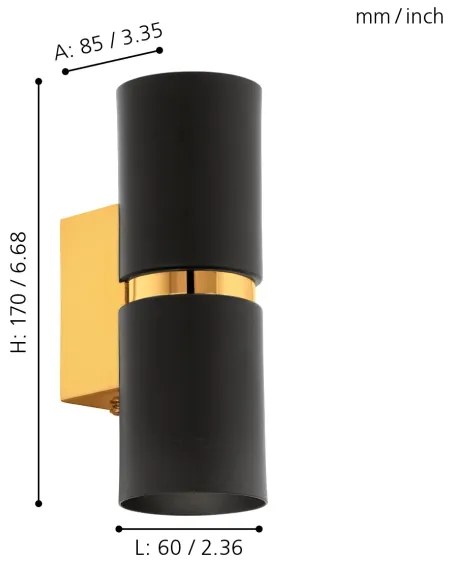 Eglo 95364 - Applique a LED PASSA 2xGU10-LED/4W/230V