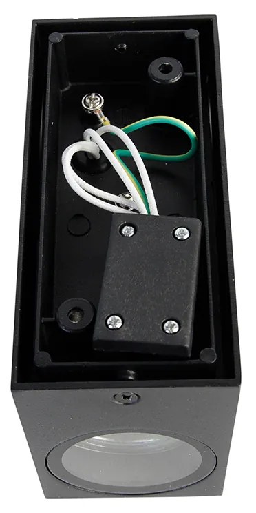 Set di 2 lampade da parete moderne nere a 2 luci IP44 - Baleno