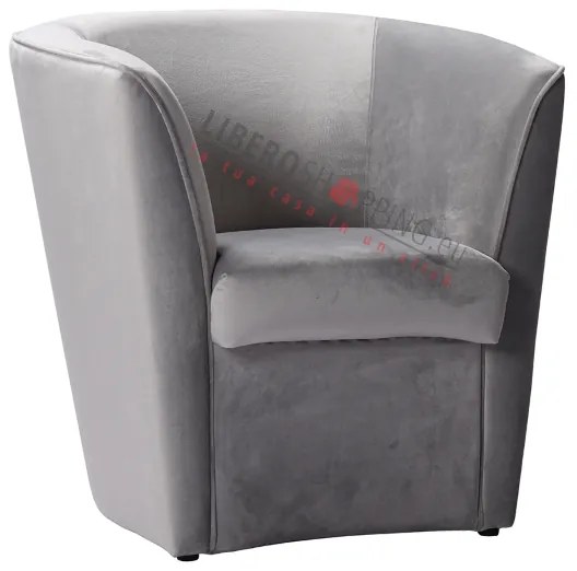 Poltrona in velluto Grigio per camera da letto ufficio