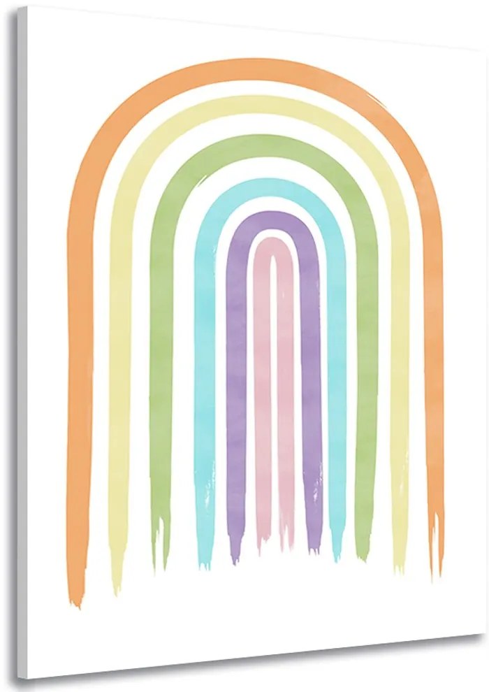 Stampa su tela – Arcobaleno pastello Mid-Century