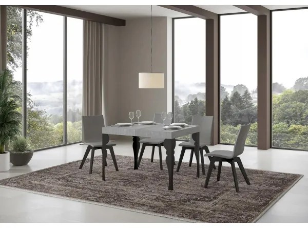 Tavolo allungabile 70x110/194 cm Paxon Cemento telaio Antracite