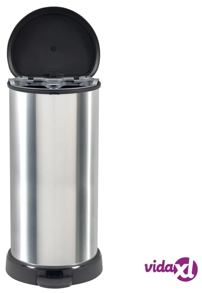 Curver Pattumiera a Pedale Deco Forma a D 40 L Argento