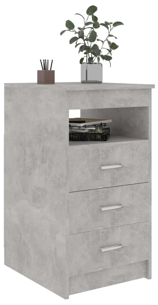 Cassettiera grigio cemento 40x50x76 cm in legno multistrato