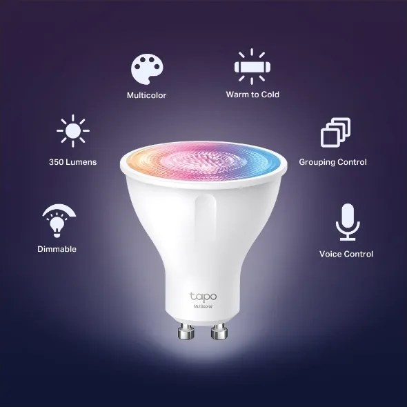 LED RGBW lampadina dimmerabile GU10/3,7W/230V 2200-6500K Wi-Fi - TP-Link