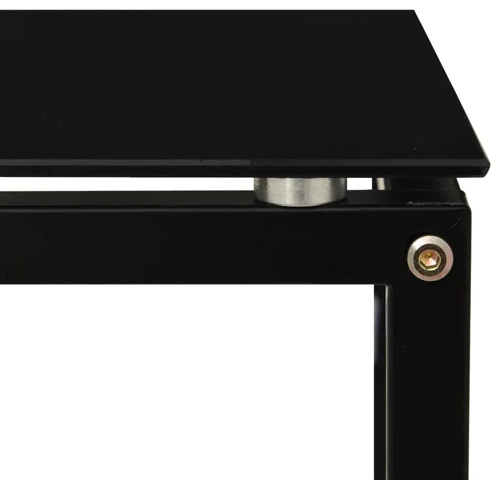 Tavolino Nero 40x40x60 cm in Vetro Temperato