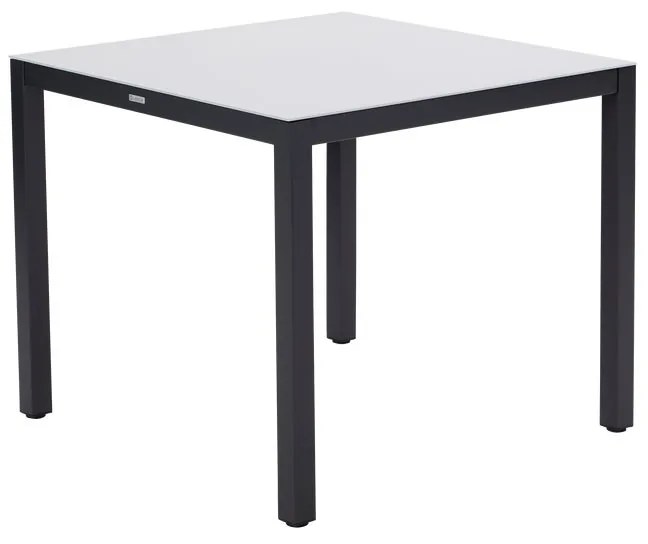 Tavolo da pranzo per giardino NATERIAL in alluminio con piano in vetro grigio per 4 persone 90x90cm