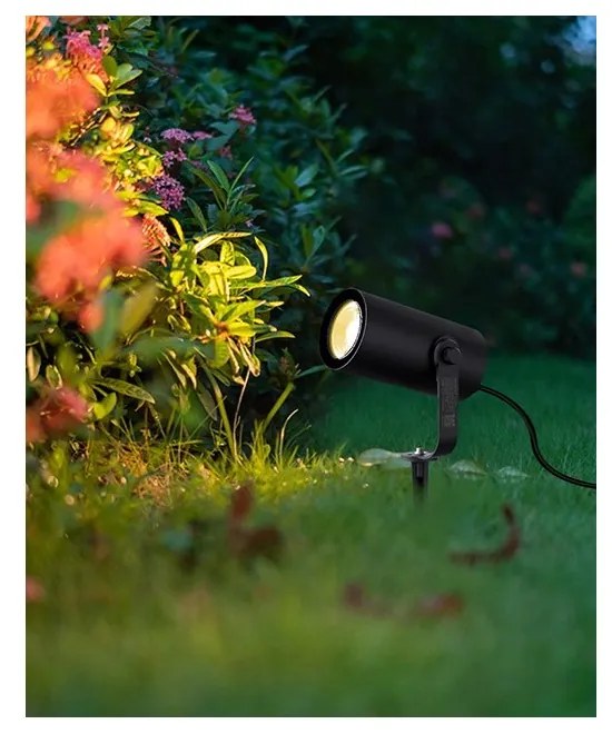 Faretto da Giardino 12W RGB+CCT IP66 con Picchetto Dimmerabile Colore RGB+CCT