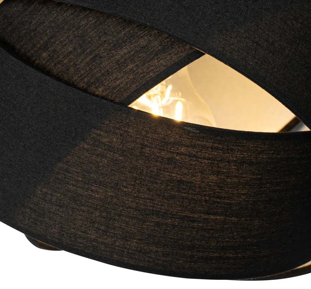 Lampada a sospensione moderna nera 3 luci - Cloth