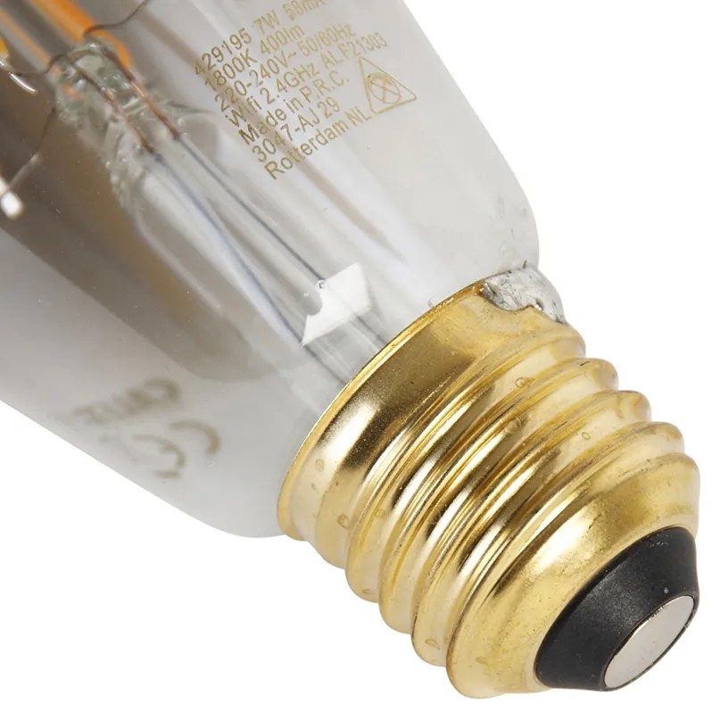 Set di 2 lampadine LED intelligenti E27 ST64 fumé 7W 400lm 1800K