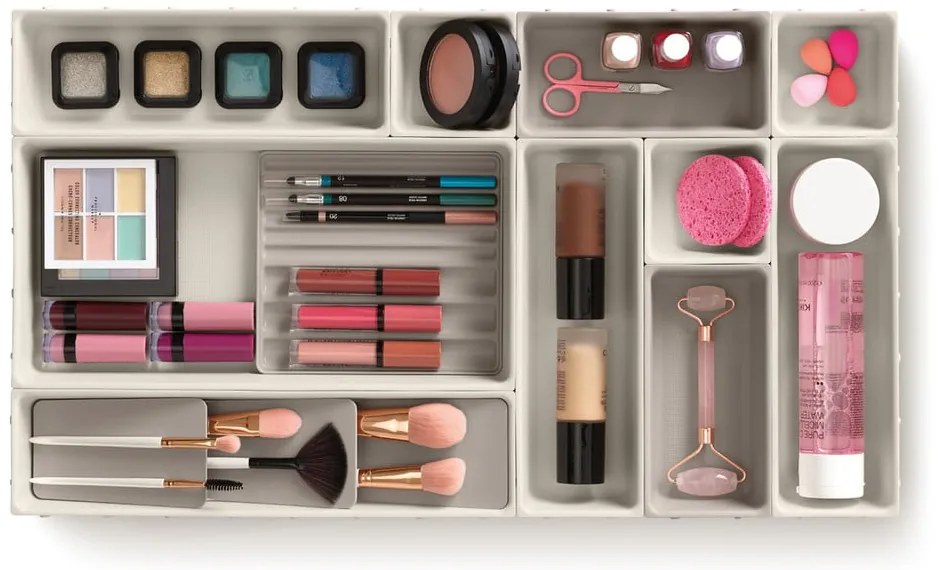 Organizzatori da bagno beige in set da 12 Viva - Joseph Joseph